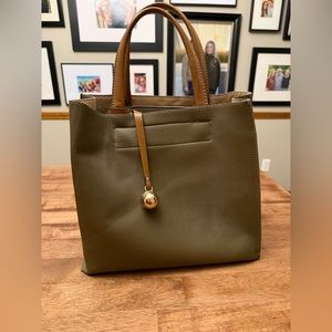 Olive Green Structured Tote